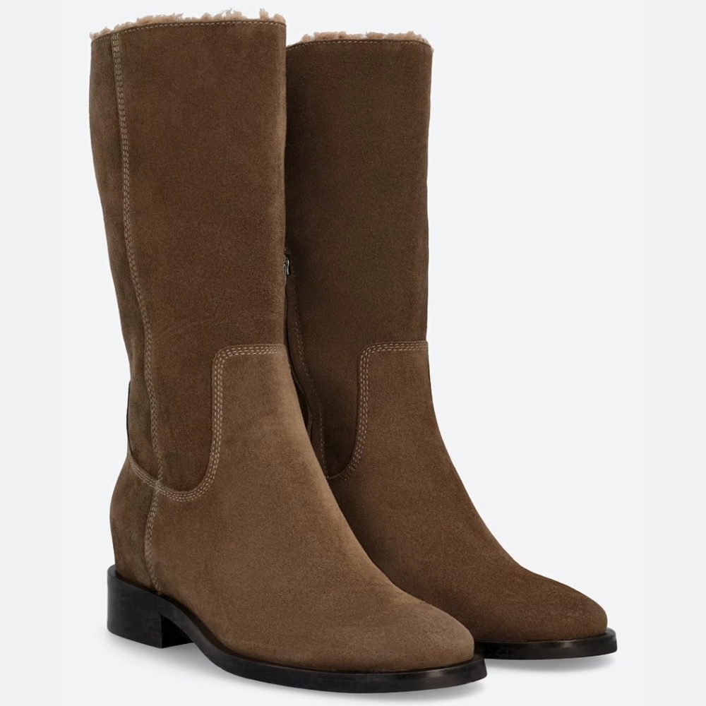 Dolce Vita Women's Kedra H2o Mid Calf Suede Boot in Olive Size 9